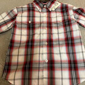 New Boys Roper buttoned-up red plaid shirt